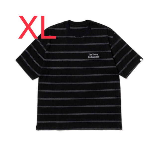 ENNOY エンノイ　ボーダーTシャツ BLACK xl