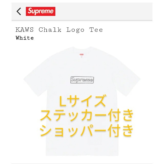 supreme kaws chalk logo teeLサイズ