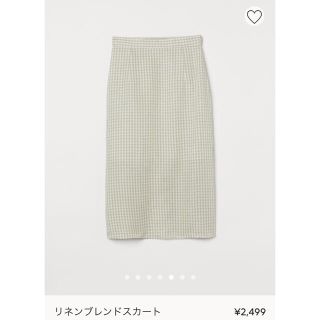 エイチアンドエム(H&M)のH&M♡リネンブレンドスカート　ライトグリーン(ひざ丈スカート)