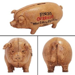 フィンクス キャストアイアン ピンク レプリカ 豚 貯金箱 鋳鉄 Finck's