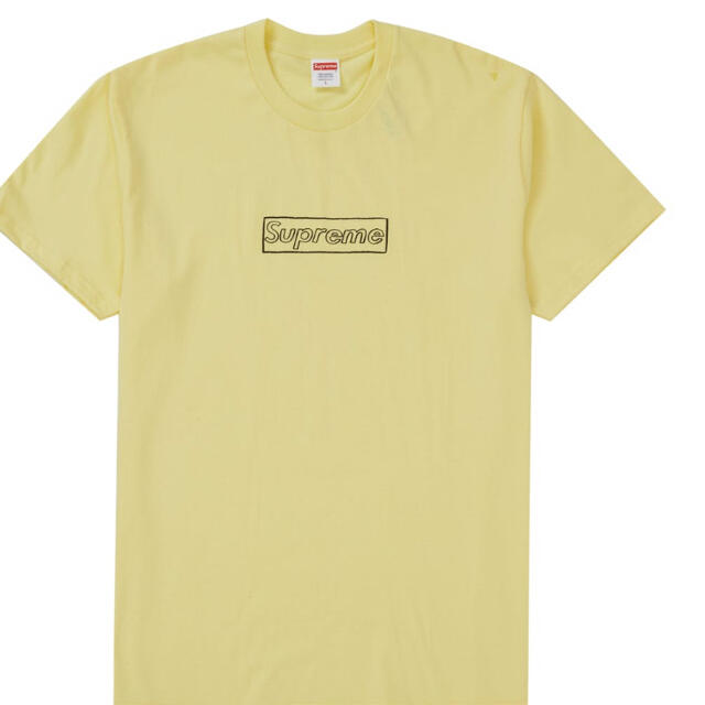 PaleYellowSIZEsupreme KAWS Chalk Logo Tee