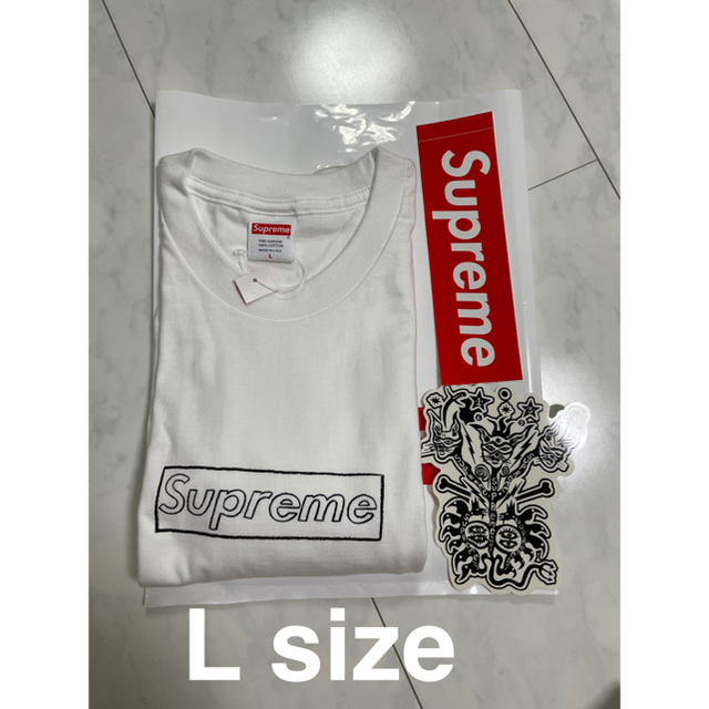 【L】21SS Supreme Kaws Chalk Logo Tee