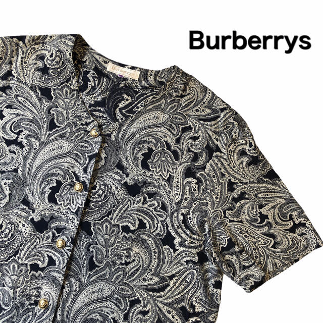 一番の贈り物 BURBERRY 大きいサイズ　金ボタン ペイズリー柄　ブラウス　シャツ　半袖 Burberrys - シャツ+ブラウス(半袖+袖なし)