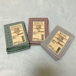 ムジルシリョウヒン(MUJI (無印良品))の無印良品　MUJI インド綿　和晒し　ハンカチ　3枚　セット(ハンカチ)