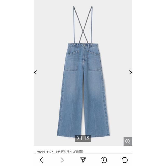 moussy サスペンダーワイドデニムサロペット 1