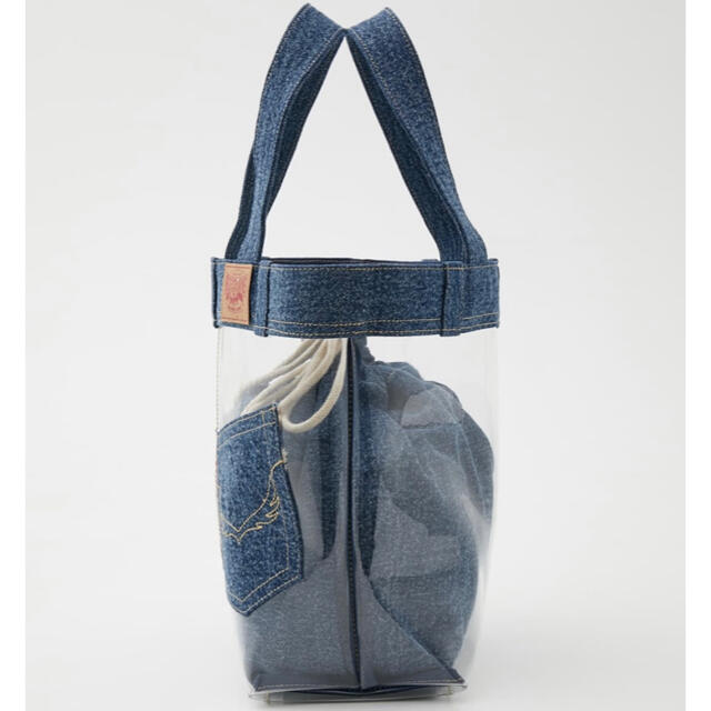 RODEO CROWNS WIDE BOWL(ロデオクラウンズワイドボウル)のRODEO CROWNS DENIM ビニール BAG ブルー レディースのバッグ(トートバッグ)の商品写真