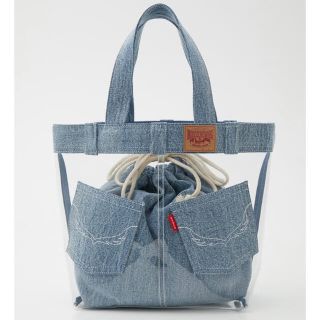 ロデオクラウンズワイドボウル(RODEO CROWNS WIDE BOWL)のRODEO CROWNS DENIM ビニール BAG ライトブルー(トートバッグ)