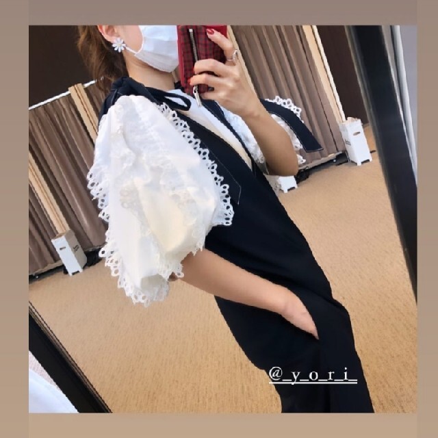 紺 36 yori shirocon アネモネ ブラウス レース フリル | www.jarussi