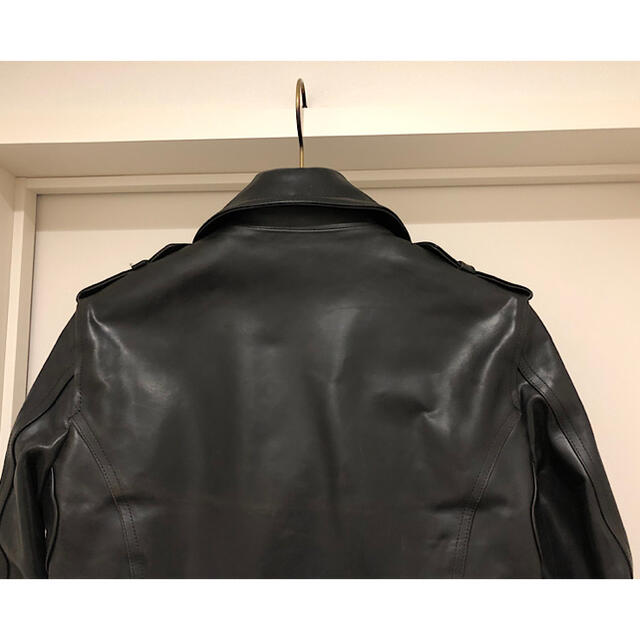 ISAMUKATAYAMA BACKLASH(イサムカタヤマバックラッシュ)のバックラッシュ18AW定価24万円ホーウィンレザーダブルライダース黒S メンズのジャケット/アウター(ライダースジャケット)の商品写真