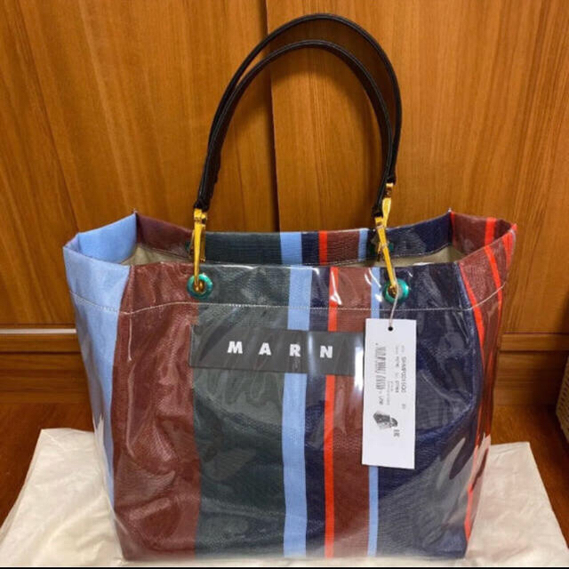 Marni マルニ Glossy Grip クラッチバッグ 美品 ストライプ