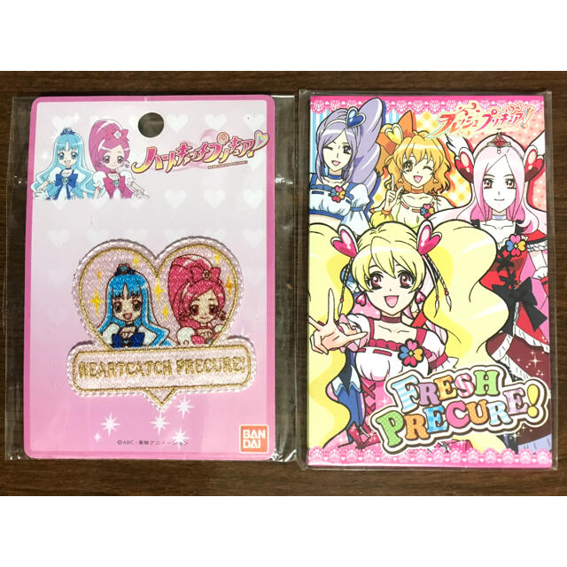 BANDAI(バンダイ)の新品　プリキュア   ワッペン   ＆　ぽち袋 ハンドメイドの素材/材料(各種パーツ)の商品写真