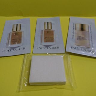 エスティローダー(Estee Lauder)のお値下げ【新品】☆エスティローダー☆ダブルウェアファンデー&ベース&パフ付き4個(サンプル/トライアルキット)