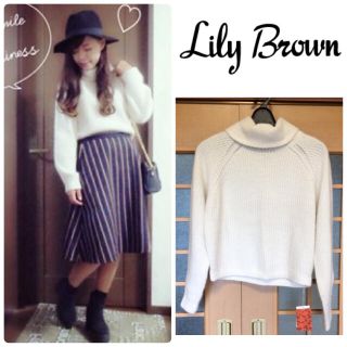 リリーブラウン(Lily Brown)の【新品タグ付き】Lily Brown★フェレットビックタートルニット(カーディガン)