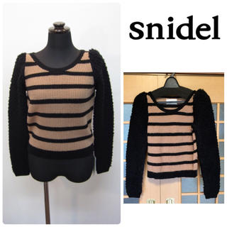 スナイデル(SNIDEL)のsnidel★袖モコモコボーダーニット(ニット/セーター)