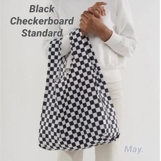 ドゥーズィエムクラス(DEUXIEME CLASSE)の【BAGGU】ブラック チェッカーボード スタンダード バグー(エコバッグ)