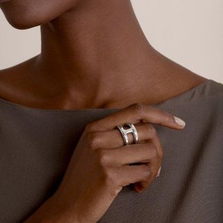 Hermes - HERMES OSMOSE GM シルバー リング 61 新品エルメス オスモズ