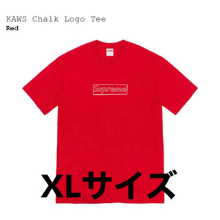 シュプリーム(Supreme)のSupreme KAWS Chalk Logo Tee  RED  XLサイズ(Tシャツ/カットソー(半袖/袖なし))