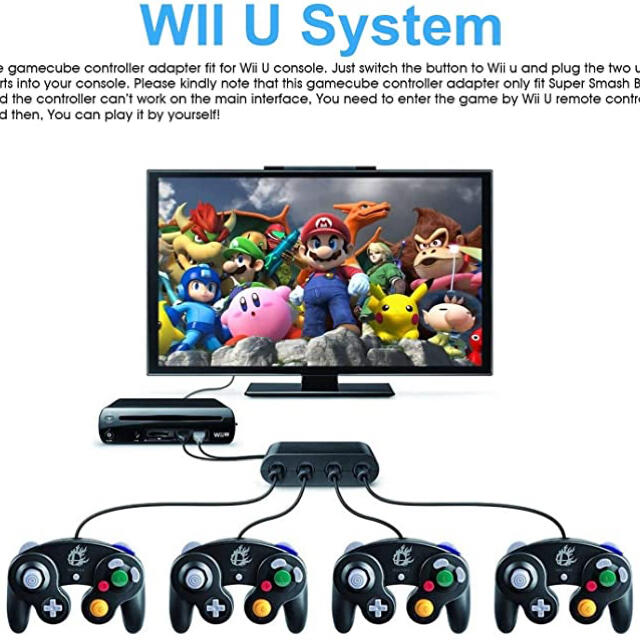 Nintendo Switch(ニンテンドースイッチ)のSwitch・PC・Wii用ゲームキューブコントローラ4ポートアダプタ新品未使用 エンタメ/ホビーのゲームソフト/ゲーム機本体(その他)の商品写真