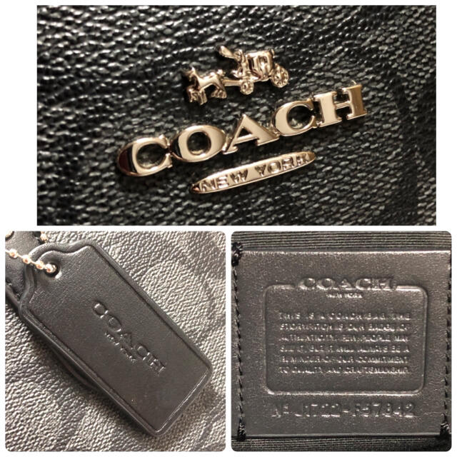 COACH(コーチ)のCOACH コーチ トートバッグバッグ シグネチャー 黒×グレー レディースのバッグ(トートバッグ)の商品写真