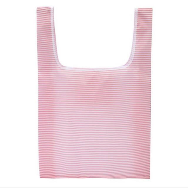 新品 エコバッグ  ピンク ストライプ レディースのバッグ(エコバッグ)の商品写真
