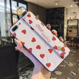 【ホワイト】ハート　ベルト　iPhoneケース(iPhoneケース)