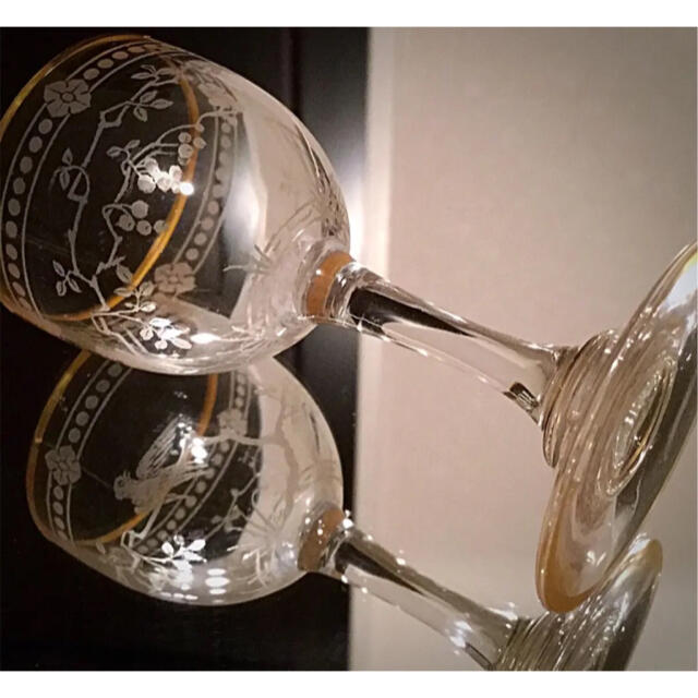 極希少 1900's オールドバカラ ジャポニズム 金彩 リキュールグラス 1