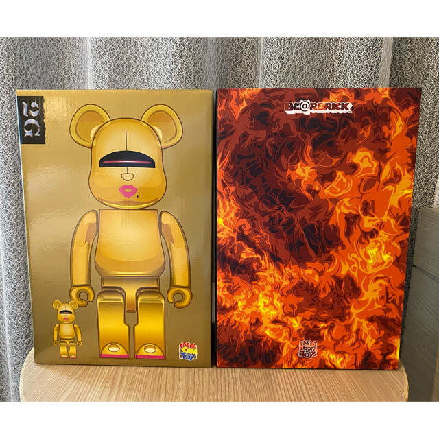 はノンクレ MEDICOM TOY - BE@RBRICK SORAYAMA × 2G GOLD & SSUR FIREの はノンクレ