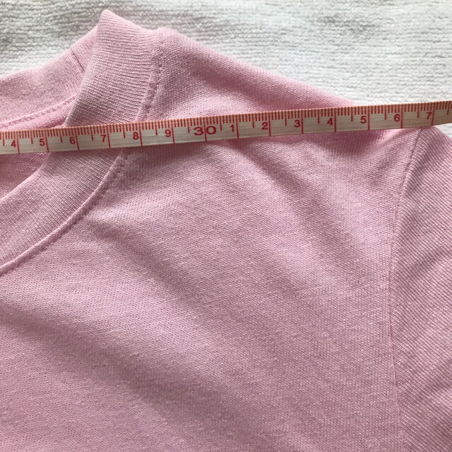 UNIQLO(ユニクロ)のユニクロ　ピンク　綿麻　Tシャツ　Mサイズ レディースのトップス(Tシャツ(半袖/袖なし))の商品写真