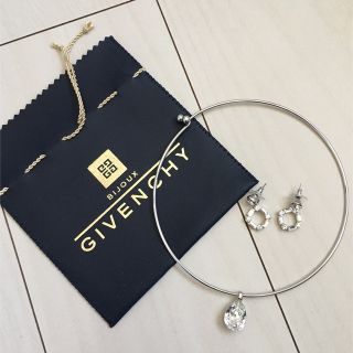 ジバンシィ(GIVENCHY)の希少 レア 未使用 ヴィンテージ ジバンシィ クリスタル チョーカー ピアス(ネックレス)