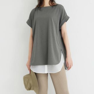 プラステ(PLST)のPLST ハイツイストコットンラウンドヘムリラックスT プラステ(Tシャツ(半袖/袖なし))