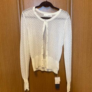 リリーブラウン(Lily Brown)の新品タグ付き⭐︎Lilly Brown透かしあみニットカーディガン⭐︎(カーディガン)