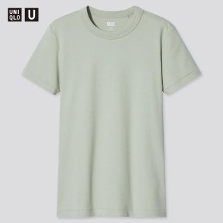 ユニクロ(UNIQLO)のUNIQLO U  クルーネックT グリーン　L(Tシャツ(半袖/袖なし))