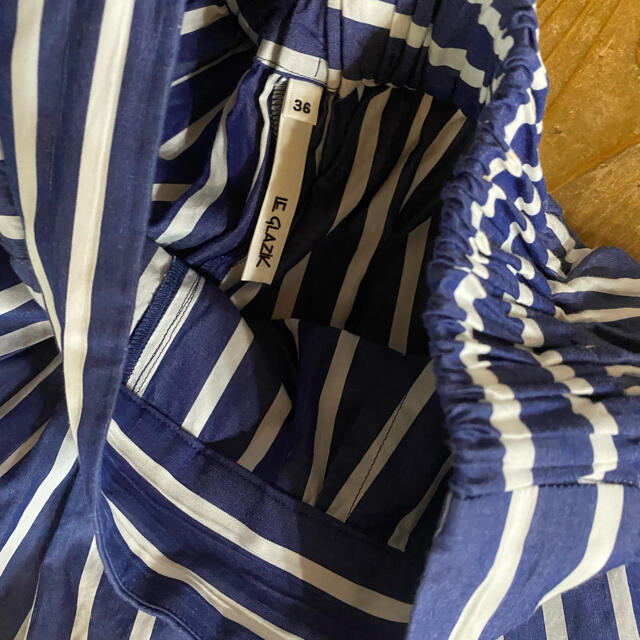 LE GLAZIK(ルグラジック)のle glazik ルグラジック　ストライプ　ワイドパンツ　キュロットスカート レディースのスカート(ロングスカート)の商品写真