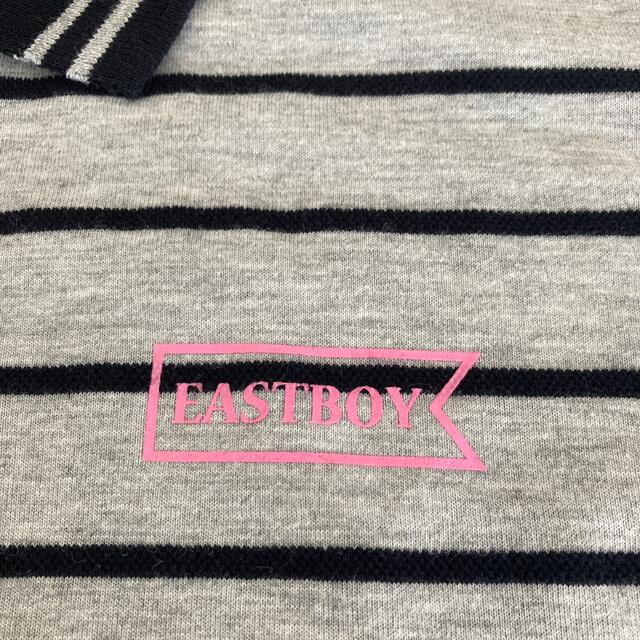 EASTBOY(イーストボーイ)の【EAST BOY】イーストボーイポロシャツワンピースピース　ボーダー（グレー） キッズ/ベビー/マタニティのキッズ服女の子用(90cm~)(Tシャツ/カットソー)の商品写真