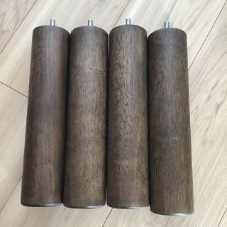 ムジルシリョウヒン(MUJI (無印良品))の無印良品・木製脚・２６ｃｍ／ブラウン（Ｍ８） ４本組・ブラウン(脚付きマットレスベッド)