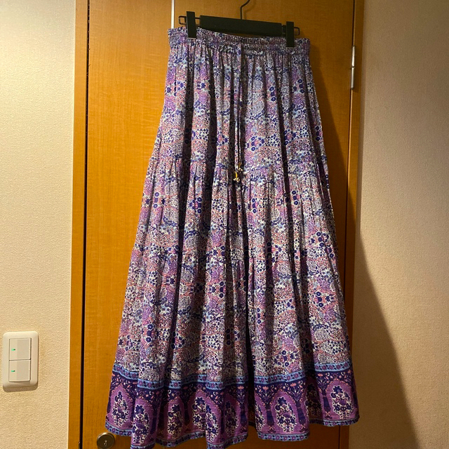 L'Appartement DEUXIEME CLASSE(アパルトモンドゥーズィエムクラス)のアパルトモン ブルー ボヘムCotton Tiered Skirt レディースのスカート(ロングスカート)の商品写真