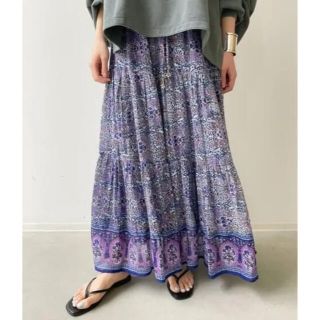 アパルトモンドゥーズィエムクラス(L'Appartement DEUXIEME CLASSE)のアパルトモン ブルー ボヘムCotton Tiered Skirt(ロングスカート)