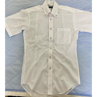 アオヤマ(青山)の半袖ワイシャツ ボタンダウン白【未使用】(シャツ)