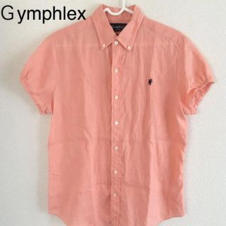 ジムフレックス(GYMPHLEX)のジムフレックス　リネン　シャツ　オレンジ　麻　トップス　半袖　カットソー(シャツ/ブラウス(半袖/袖なし))