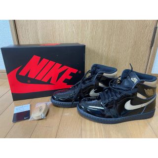 ナイキ(NIKE)のAIR JORDAN 1 HIGH OG BLACK-METALIC GOLD(スニーカー)