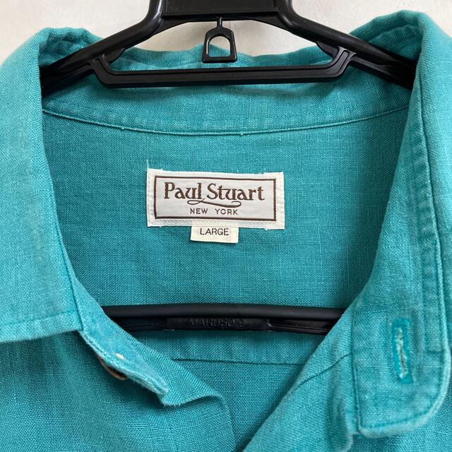 Paul Stuart(ポールスチュアート)のポールステュアート 麻100% シャツ エメラルドグリーン メンズのトップス(シャツ)の商品写真