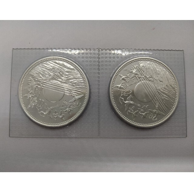 天皇陛下御在位60年記念硬貨 額面10,000円 2枚① - 貨幣