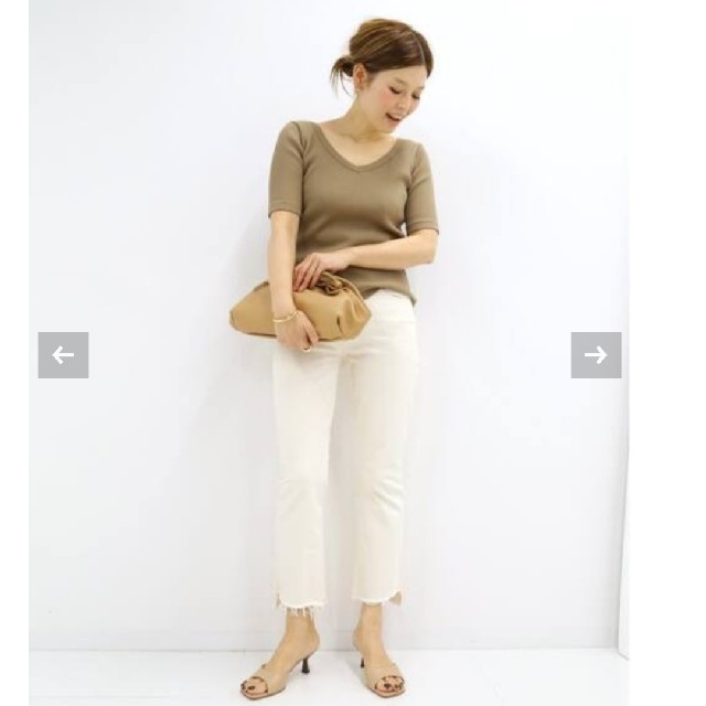 DEUXIEME CLASSE(ドゥーズィエムクラス)のドゥーズィエムクラス COTTON RIB VネックTシャツ レディースのトップス(カットソー(半袖/袖なし))の商品写真