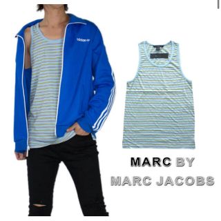 マークバイマークジェイコブス(MARC BY MARC JACOBS)のMARC BY MARC JACOBS ボーダーデザイン タンクトップM新品(タンクトップ)