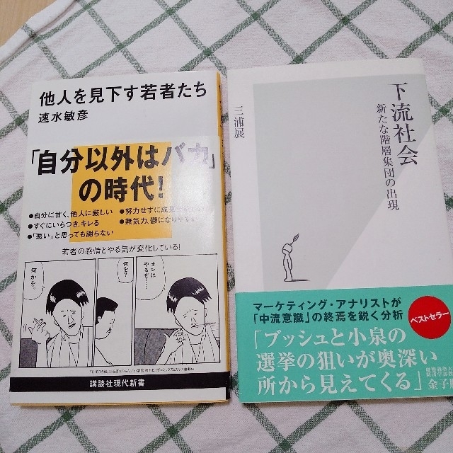 講談社(コウダンシャ)の2冊セット　他人を見下す若者たち:速水敏彦　下流社会 : 新たな階層集団の出現 エンタメ/ホビーの本(人文/社会)の商品写真