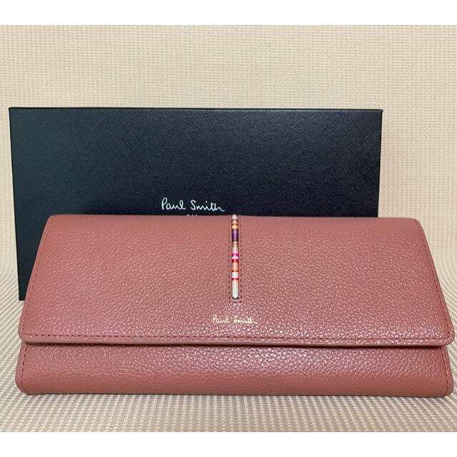 Paul Smith(ポールスミス)の値下げ中☆ポールスミス 長財布 インセットクロスオーバーストライプ ピンク レディースのファッション小物(財布)の商品写真