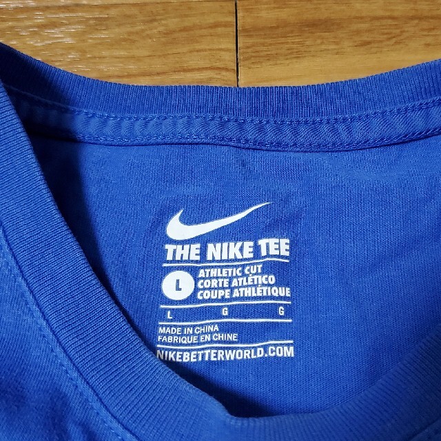 NIKE(ナイキ)のナイキ　NIKE　Tシャツ　ブルー　青　just do it ロゴ　① レディースのトップス(Tシャツ(半袖/袖なし))の商品写真