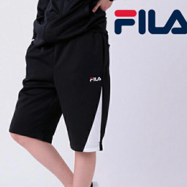 FILA(フィラ)の新品タグ付き5L　FILAレディース大きいサイズジャージハーフ丈パンツ　ネイビー スポーツ/アウトドアのトレーニング/エクササイズ(その他)の商品写真