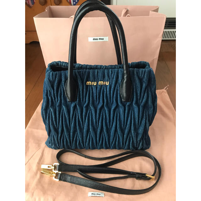 バレンタインSALE miumiu デニム　ショルダー＆ハンドバッグ