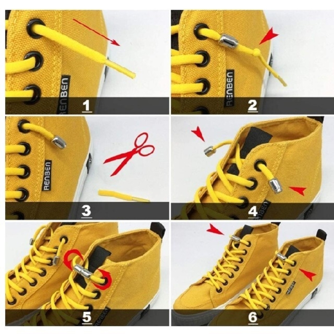 結ばない　ほどけない靴紐　留め具(ゴールド)タイプ　　１足分（2個） スポーツ/アウトドアのランニング(その他)の商品写真